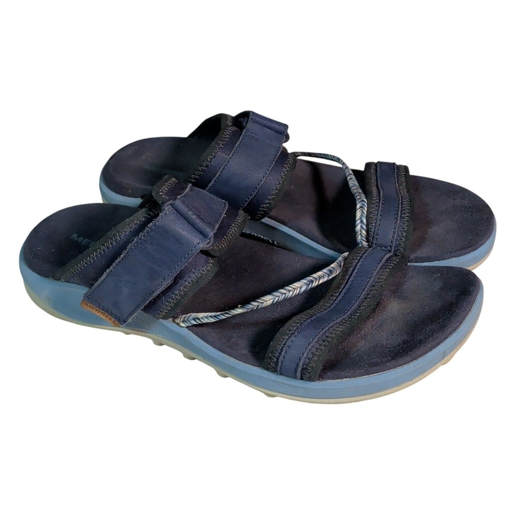 Merrell Terran 4 Post Sandals Womens Size 9 Blue Slip-On Outdoor Gorpcore Gorp
